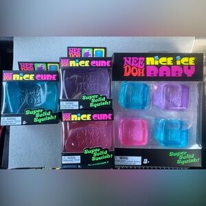 Nee Doh Nice Cube and nice ice baby Squish Toy - Multicolor Set